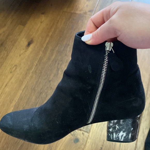 Asos suede like boots with marble patterned heel. Has some scuffs (images shown) - Picture 3 of 6